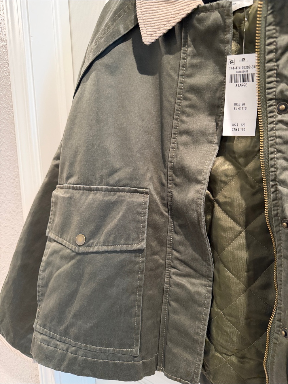 NWT! Abercrombie Short Waxed Chore Jacket — XL - Picture 4 of 8